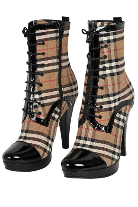 burberry boots with clear heels.